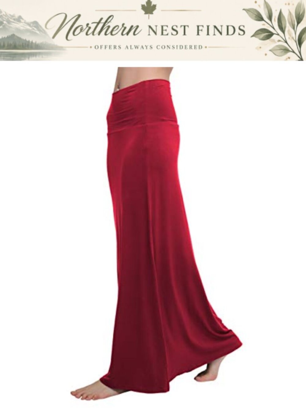 High Waist A-Line Pleated Midi Skirt Ruched Stretchy Flared